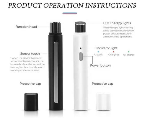 Taille du produit 2x11.8x2cm Plume de massage ABS pour les yeux, stylos de soins de beauté, masseur et élimineur de rides