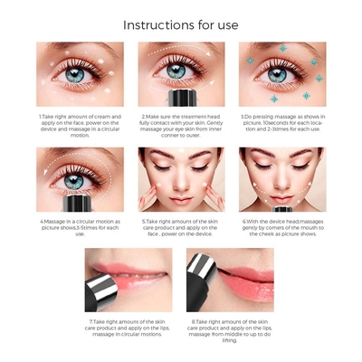 Taille du produit 2x11.8x2cm Plume de massage ABS pour les yeux, stylos de soins de beauté, masseur et élimineur de rides