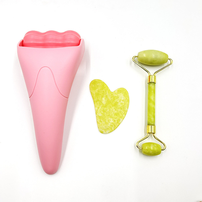 Ruloir de rafraîchissement facial imperméable à l' eau Ruloir de jade naturel Guasha Stone pour le rajeunissement de la peau