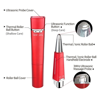 Masseur oculaire sans fil avec vibration de soins chauffants chauffés et 10 mm boule de rouleau