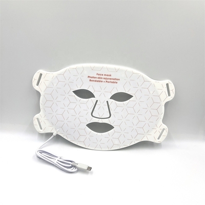 40*29.5cm Masque facial à LED 4 couleurs Lumière Photon Traitement de l'acné Blanchiment de la peau en silicone