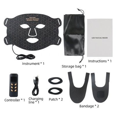 40*29.5cm Masque facial à LED 4 couleurs Lumière Photon Traitement de l'acné Blanchiment de la peau en silicone