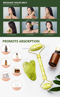 Anti-âge de la pierre naturelle rose blanche mini peau du visage personnalisée boîte magnétique emballage rouleau de jade vert