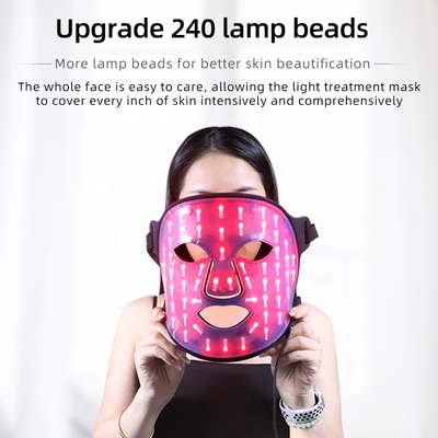 Masque facial portable en silicone à LED, soins de la peau 4 couleurs, élimineur de rides pour le cou et la gorge