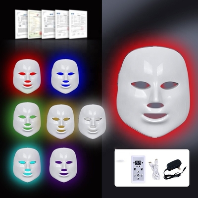 7 couleurs LED masque facial bouchons de type CN pour la thérapie de la lumière rouge anti-rides étanche NO