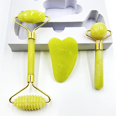 Roller de jade à la maison avec rouleau de glace facial vert de beauté en pierre naturelle Xiuyan et boîte personnalisée