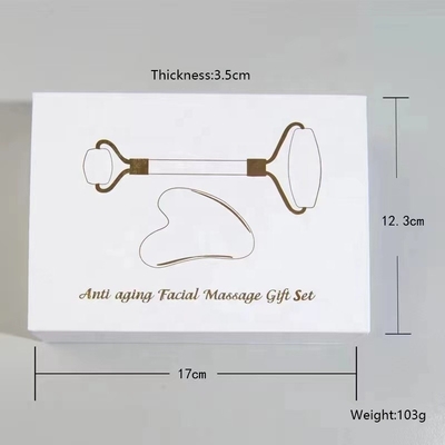 19*16*5cm Mini rouleau de jade portable de marque privée pour soulever le visage Gua Sha Set Box Tools 2023