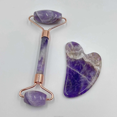 Un jeu de rouleaux en jade de pierre Xiuyan 100% naturel pour le lifting du visage et le raffermissement de la peau