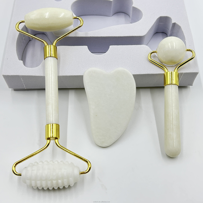 Un jeu de rouleaux en jade de pierre Xiuyan 100% naturel pour le lifting du visage et le raffermissement de la peau