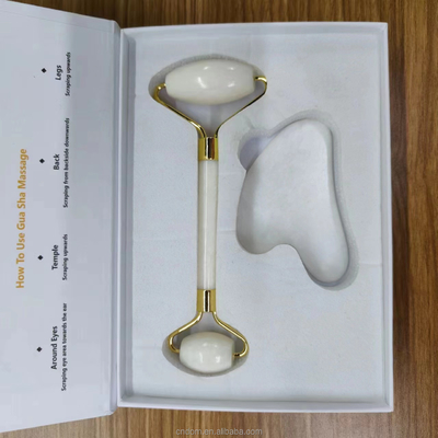 2024 Double-Tête Xiuyan Stone Jade Roller et Gua Sha Set pour les soins de la peau