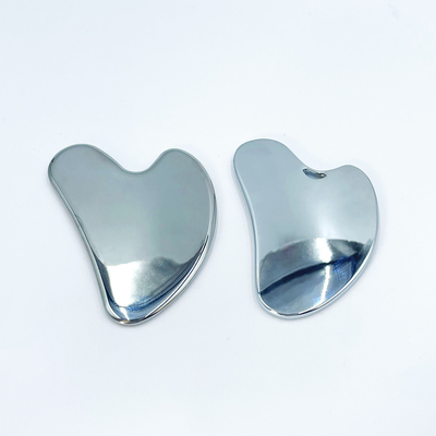 Logo personnalisé de beauté du visage Peigne Gua Sha en acier inoxydable pour rouleau de massage du cou et du visage