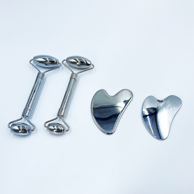 Zone cible du corps en acier inoxydable Coeur Gua Sha pour le lifting du visage Boules de glace Logo personnalisé