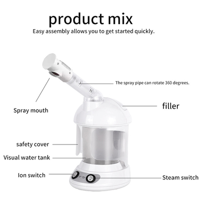 Vapeur faciale multifonctionnelle professionnelle avec humidificateur d'ozone et lampe de nutrition
