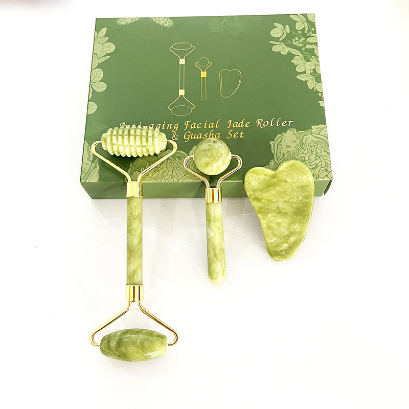 Masseur à rouleaux de jade à double face pour la beauté naturelle et le lifting du visage