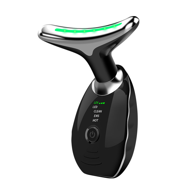 Massageur de levage du visage et du cou en acier inoxydable ABS avec LED-therapie et bouchons Type autre