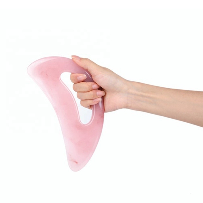 Masseur de cou portable en forme de cœur, Green Jade Guasha Pad avec matériau de cire d' abeille en résine